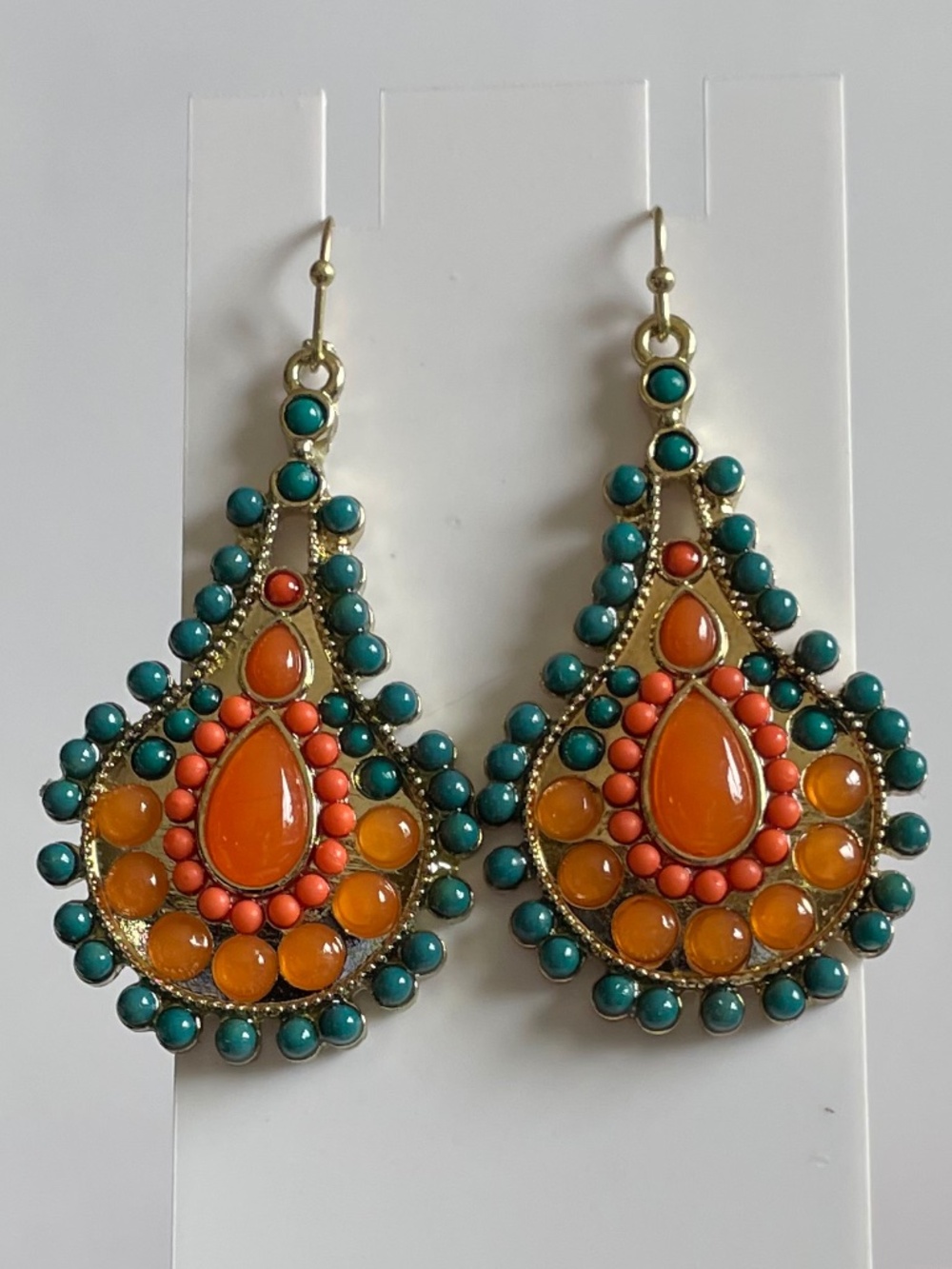 NOC Beaded Look Dangle Drop Earrings (Pierced)